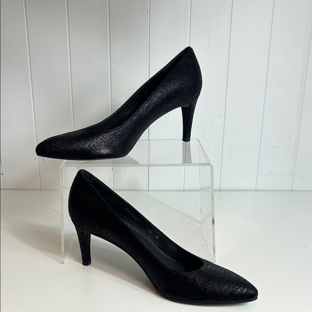 Stuart Weitzman Blk Shimmer Pumps Shoes